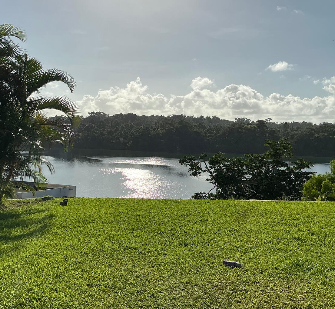 Garden overlooking lagoon